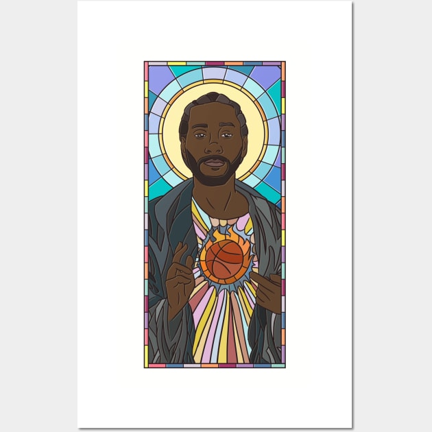 Kawhi Leonard Stained Glass Wall Art by opiester